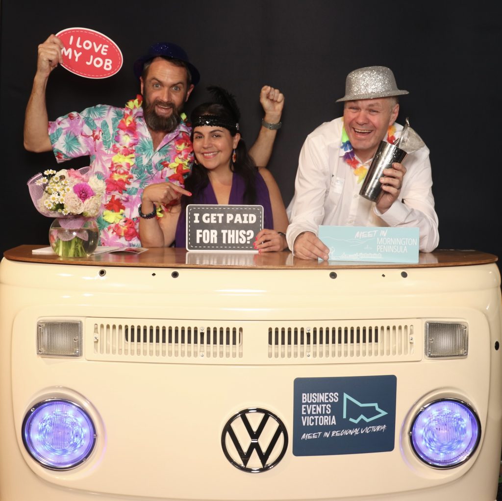 corporate photo booth fun with kombi