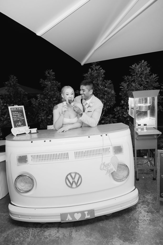 eating ice creams with ice cream cart